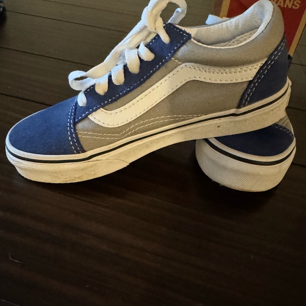 Vans Blue and Gray Sneakers with Waffle Tread